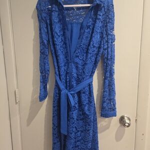 Nanette Lepore Royal Blue Lace Overlay Dress 10